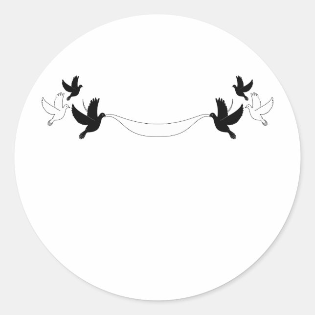 Doves mit Banner-Aufklebern Runder Aufkleber (Vorderseite)