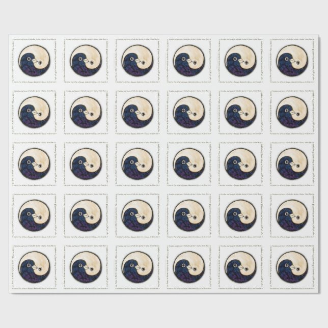 Doves Peace & Harmony Packpapier auf weiß (Flach)