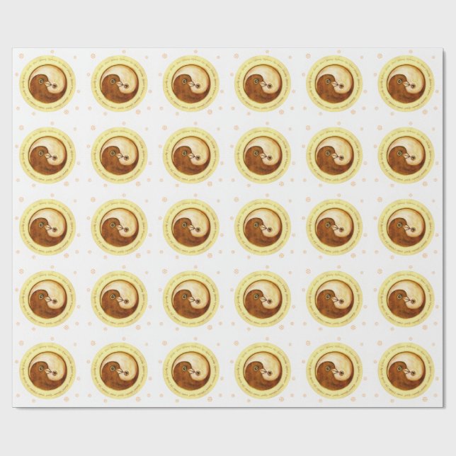 Doves Peace & Harmony Packpapier auf weiß (Flach)