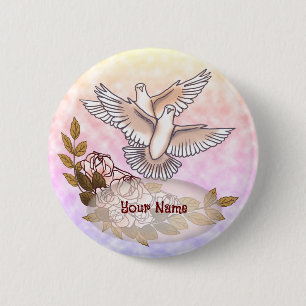 Doves Rose Hochzeitsknopf Button