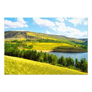 Dovestone Reservoir in der Sommersonne Fotodruck