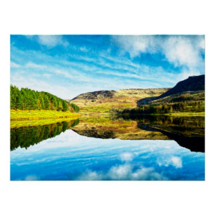 Dovestone Reservoir in winter Glossy Poster