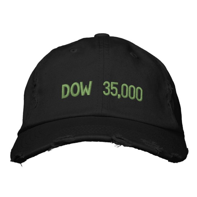 Dow 35000 Stock Market Celebration Bestickte Baseballkappe (Vorderseite)