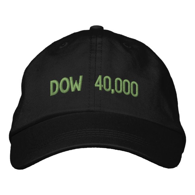 Dow 40000 Stock Market Celebration Bestickte Baseballkappe (Vorderseite)