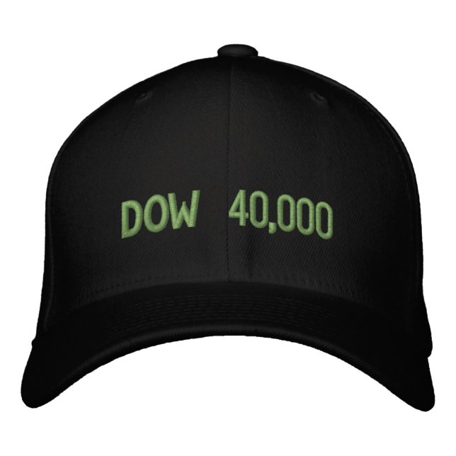 Dow 40000 Stock Market Celebration Bestickte Baseballkappe (Vorderseite)