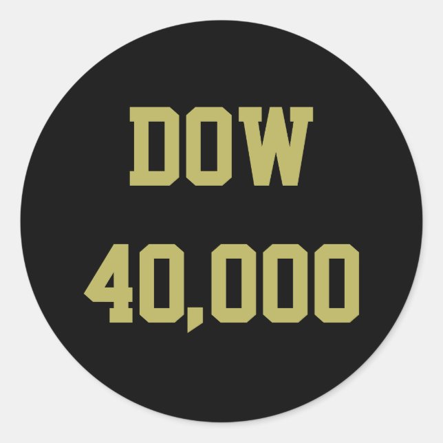 Dow 40000 Stock Market Celebration Runder Aufkleber (Vorderseite)