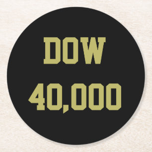 Dow 40000 Stock Market Celebration Runder Pappuntersetzer