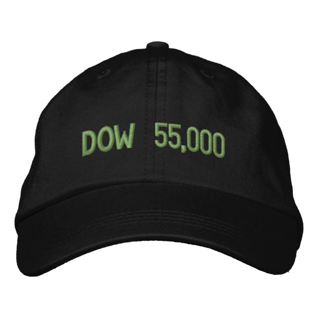 Dow 55.000 Börsenfeier Bestickte Baseballkappe (Vorderseite)