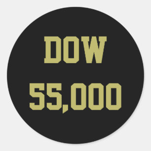 Dow 55.000 Börsenfeier Runder Aufkleber