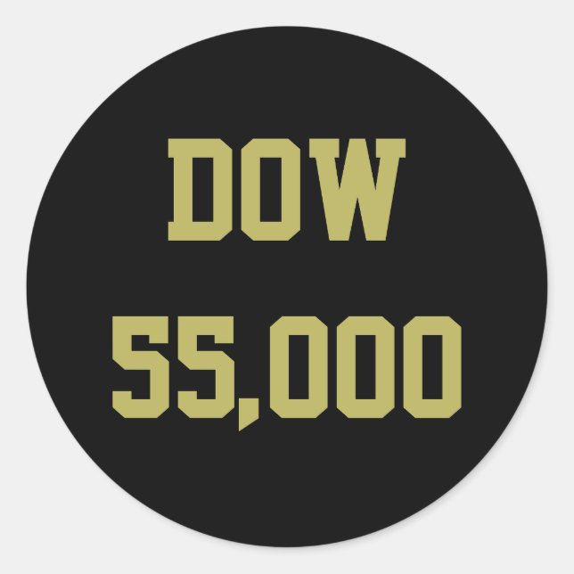 Dow 55.000 Börsenfeier Runder Aufkleber (Vorderseite)