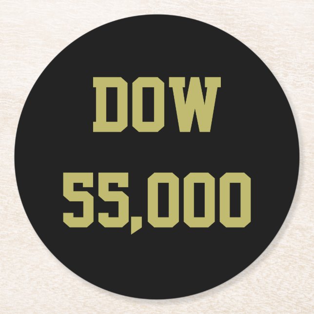 Dow 55.000 Börsenfeier Runder Pappuntersetzer (Vorderseite)