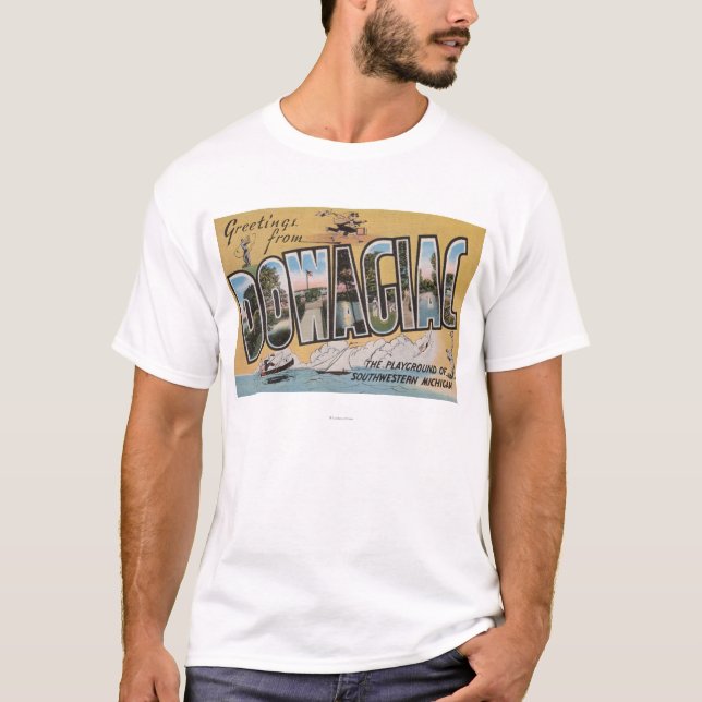 Dowagiac, Michigan - große Buchstabe-Szenen T-Shirt (Vorderseite)