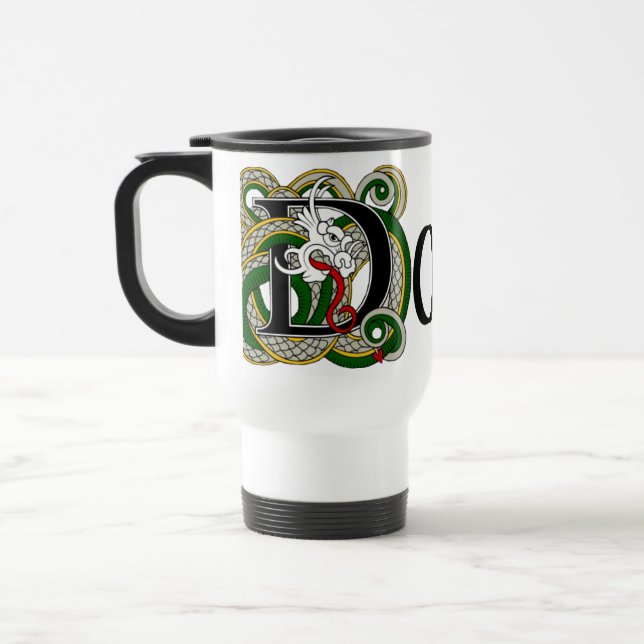 Dowd keltische Drache-Reise-Tasse Reisebecher (Links)