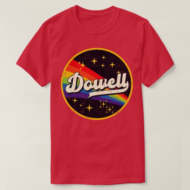 Dowell Rainbow in Space Vintag GrungeStyle T-Shirt (Design vorne)