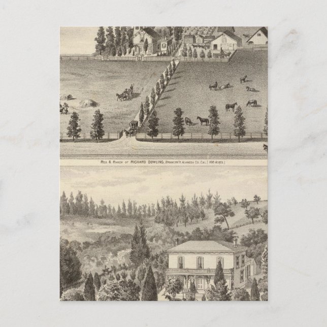 Dowling, Residenzen in Marston Postkarte (Vorderseite)