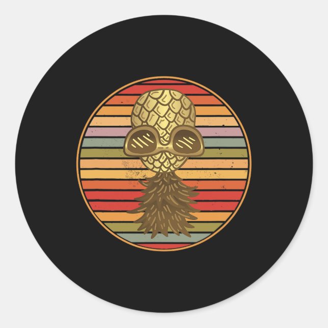 Down-Ananas-Swinger 7 Runder Aufkleber (Vorderseite)