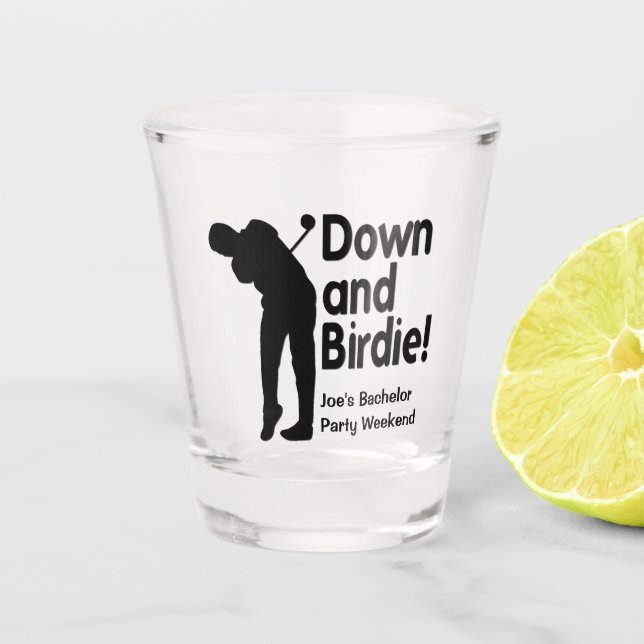 Down and Birdie Schnapsglas (Vorderseite)