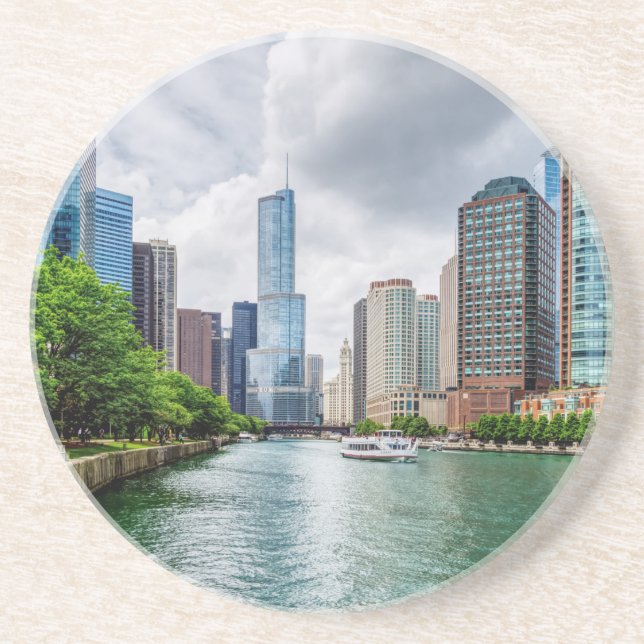 Down Chicago River Getränkeuntersetzer (Vorne)