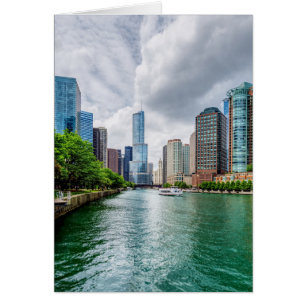 Down Chicago River Greeting Card