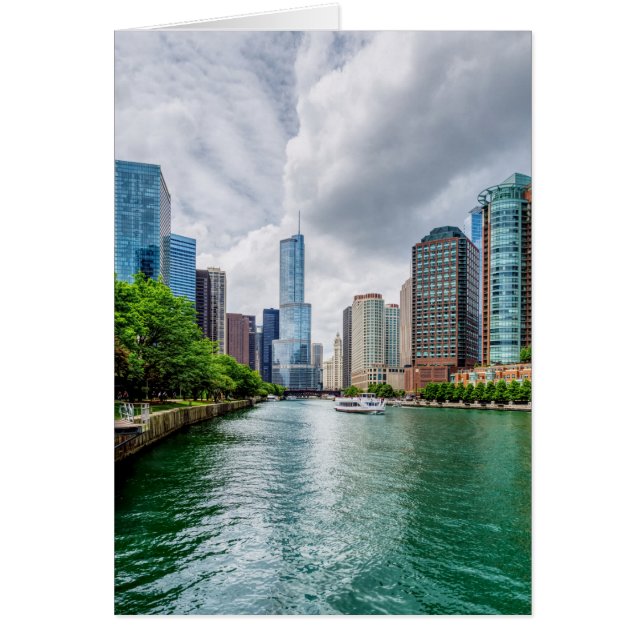 Down Chicago River Greeting Card (Vorne)