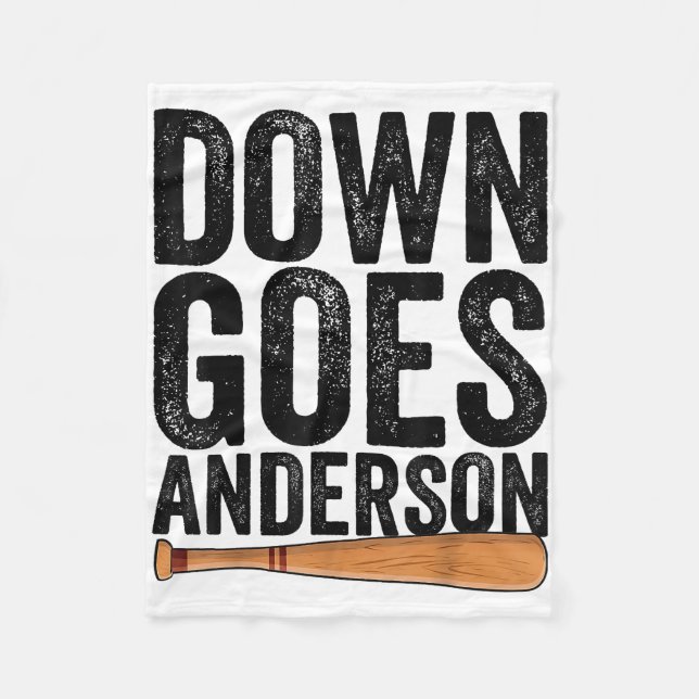 DOWN GEHT ANDERSON FUNNY BASEBALL Geschenk ANDERSO Fleecedecke (Vorderseite)