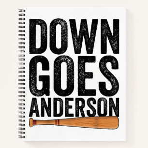 DOWN GEHT ANDERSON FUNNY BASEBALL Geschenk ANDERSO Notizbuch