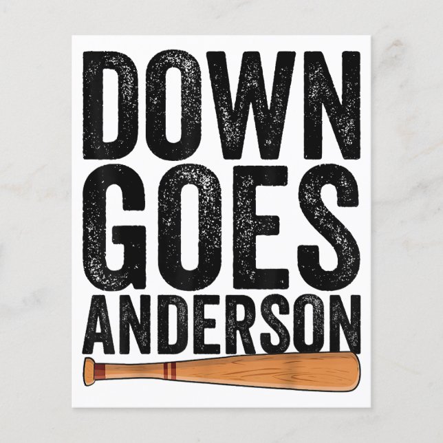 DOWN GOES ANDERSON FUNNY BASEBALL Geschenk ANDERSO (Vorderseite)