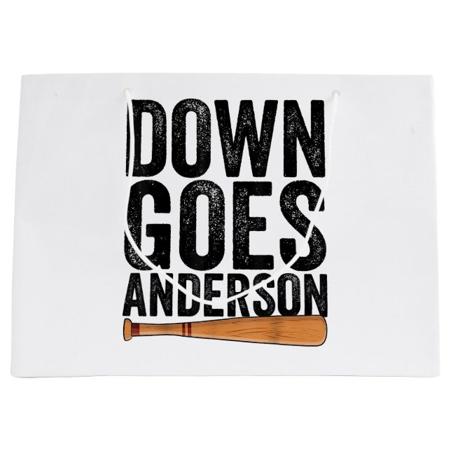 DOWN GOES ANDERSON FUNNY BASEBALL Geschenk ANDERSO Große Geschenktüte (Vorderseite)