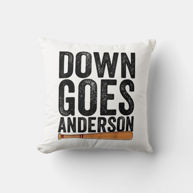 DOWN GOES ANDERSON FUNNY BASEBALL Geschenk ANDERSO Kissen (Vorderseite)