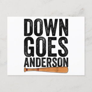 DOWN GOES ANDERSON FUNNY BASEBALL Geschenk ANDERSO Postkarte