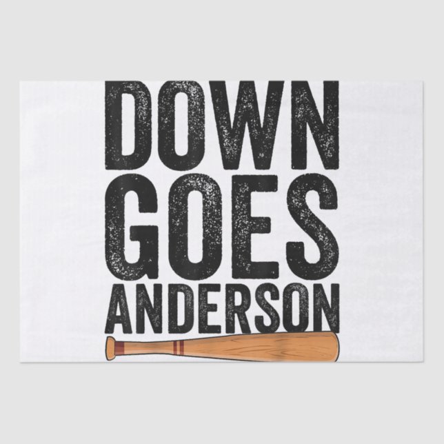 DOWN GOES ANDERSON FUNNY BASEBALL Geschenk ANDERSO Seidenpapier (Vorderseite)