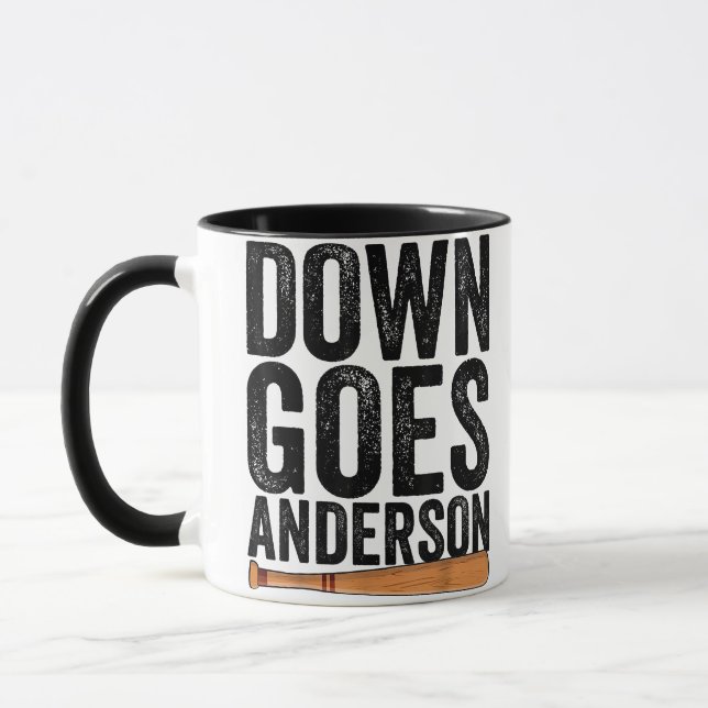 DOWN GOES ANDERSON FUNNY BASEBALL Geschenk ANDERSO Tasse (Links)