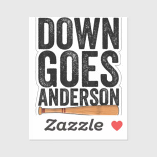 DOWN KOMMT ANDERSON FUNNY BASEBALL Geschenk ANDERS Aufkleber