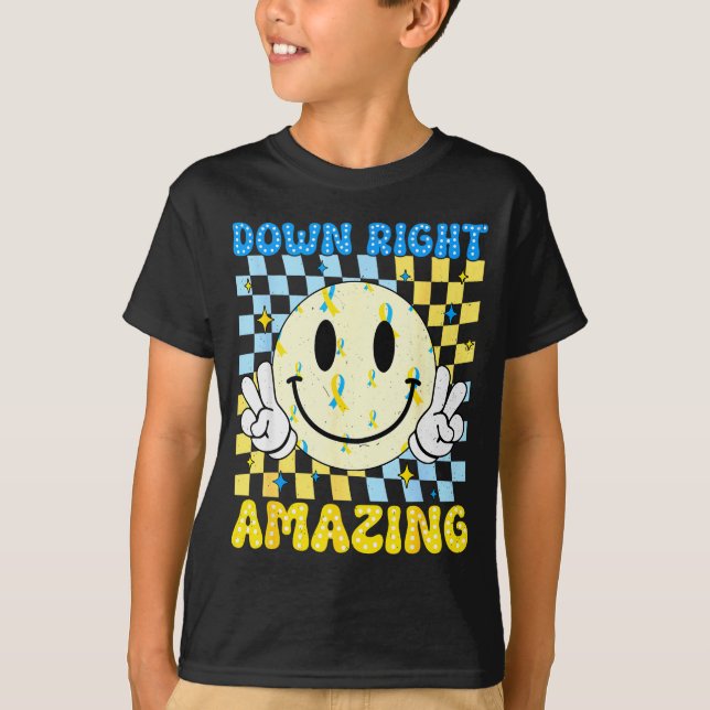 Down Right Amazing World Down Syndrome Awareness B T-Shirt (Vorderseite)