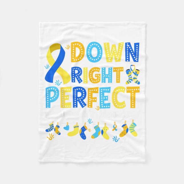 Down Right Perfect World Down-Syndrom-Bewusstsein Fleecedecke (Vorderseite)