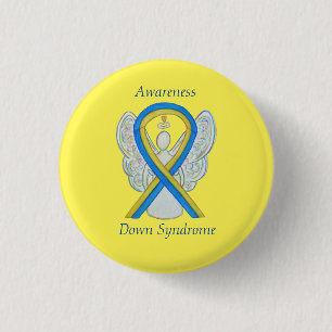 Down Syndrom Angel Awareness Ribbon Button Button