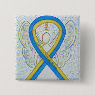 Down Syndrom Angel Awareness Ribbon Button Button