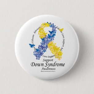 Down-Syndrom Band der Schmetterlinge Button