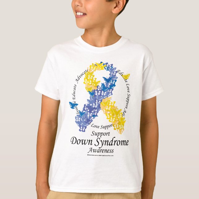 Down-Syndrom Band der Schmetterlinge T-Shirt (Vorderseite)