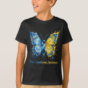 Down-Syndrom-Bewusstsein Sonnenblumen-Schleife Ink T-Shirt