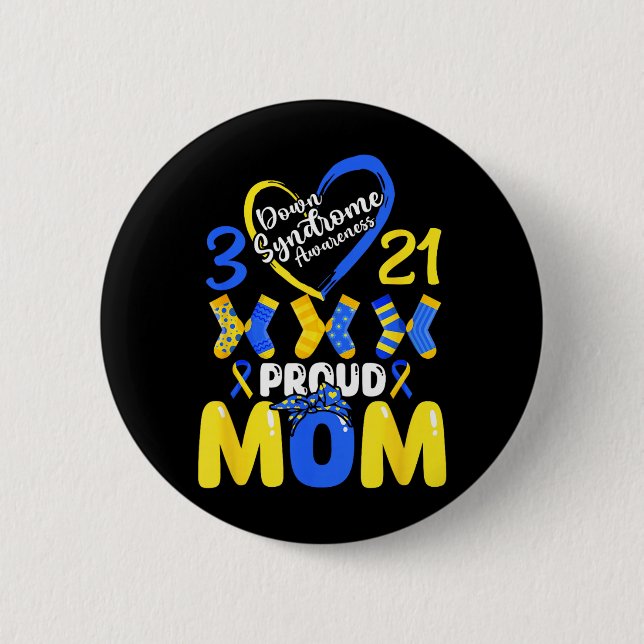 Down-Syndrom-Bewusstsein Stolz-Mama Sohn Tochter Button (Vorderseite)