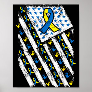 Down-Syndrom-Bewusstsein USA Amerikanische Flagge  Poster