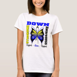 Down-Syndrom Bewusstseins-Schmetterling T-Shirt
