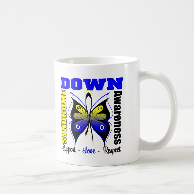 Down-Syndrom Bewusstseins-Schmetterling Tasse (Rechts)