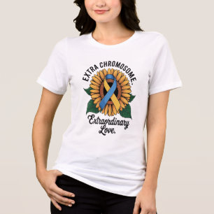Down-Syndrom-Bewusstseins-Sonnenblume Tri-Blend Shirt