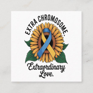 Down-Syndrom-Bewusstseinssonnenblume Quadratische Visitenkarte