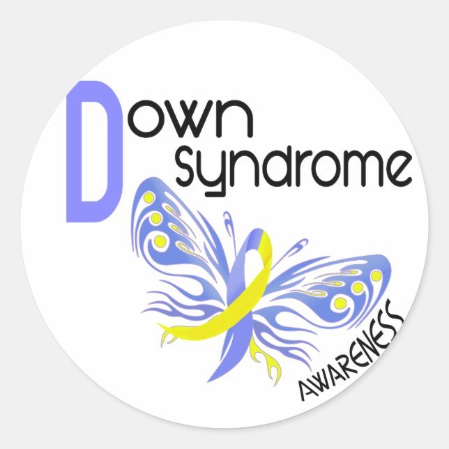 Down Syndrom BUTTERFLY 3.1 Runder Aufkleber (Vorderseite)