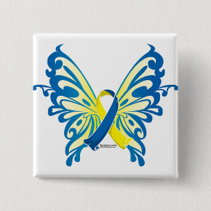 Down-Syndrom Butterfly Button