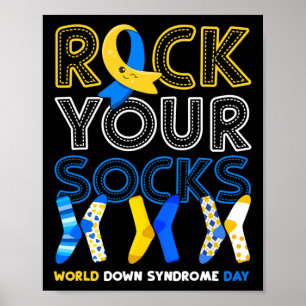 Down Syndrom Day Rock Your Socks Awareness 2 Poster