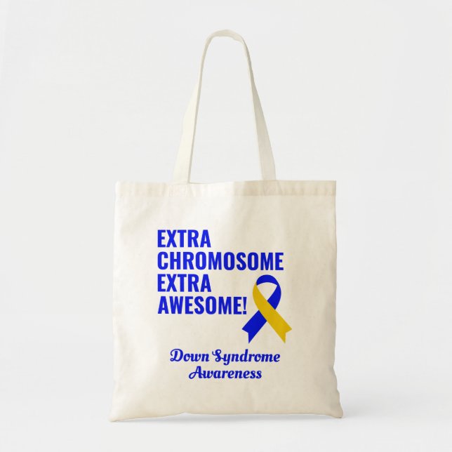Down Syndrom Extra Chromosom Extra Phantastisch Tragetasche (Vorne)